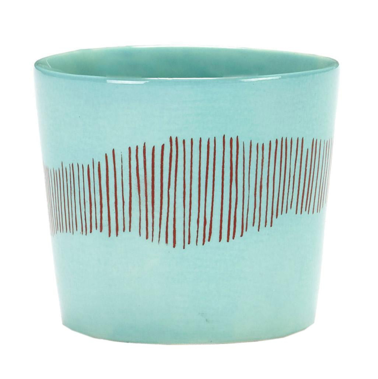Serax Feast by Ottolenghi mok 15cl set van 4 Azure/Red Stripes