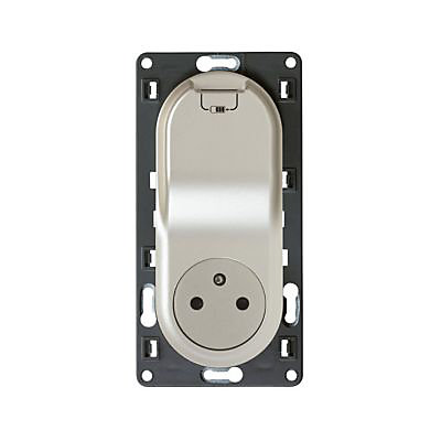 Mécanisme de prise de courant affleurante + chargeur USB Legrand Céliane titane
