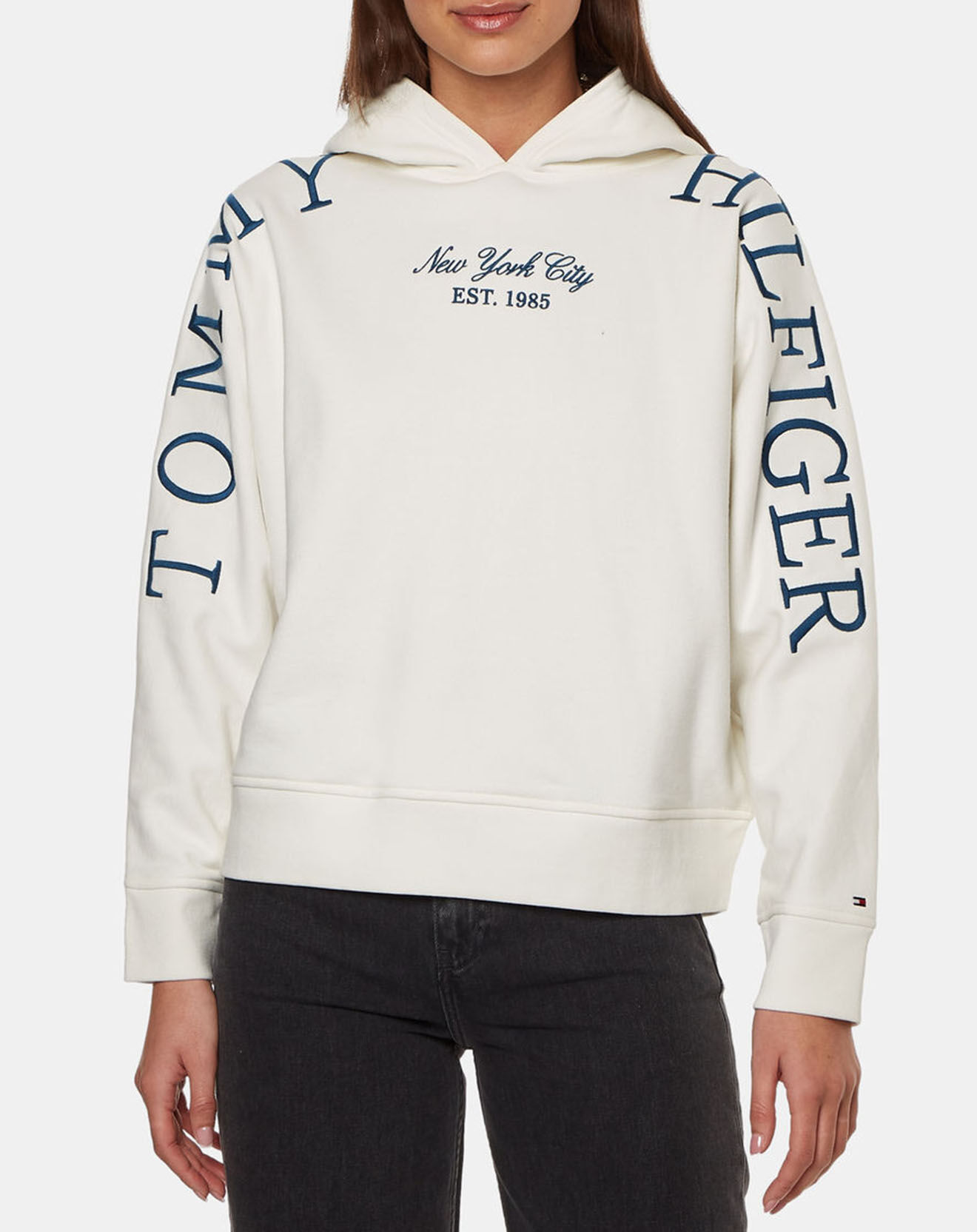 Tommy Hilfiger Sweat à capuche Arched écru