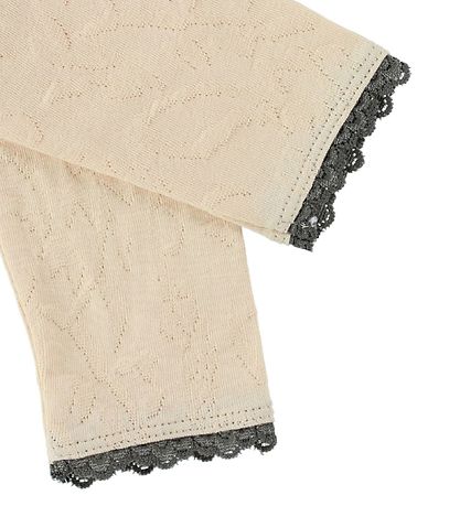 En Fant Leggings - Heller Pfirsich m. Lochmuster