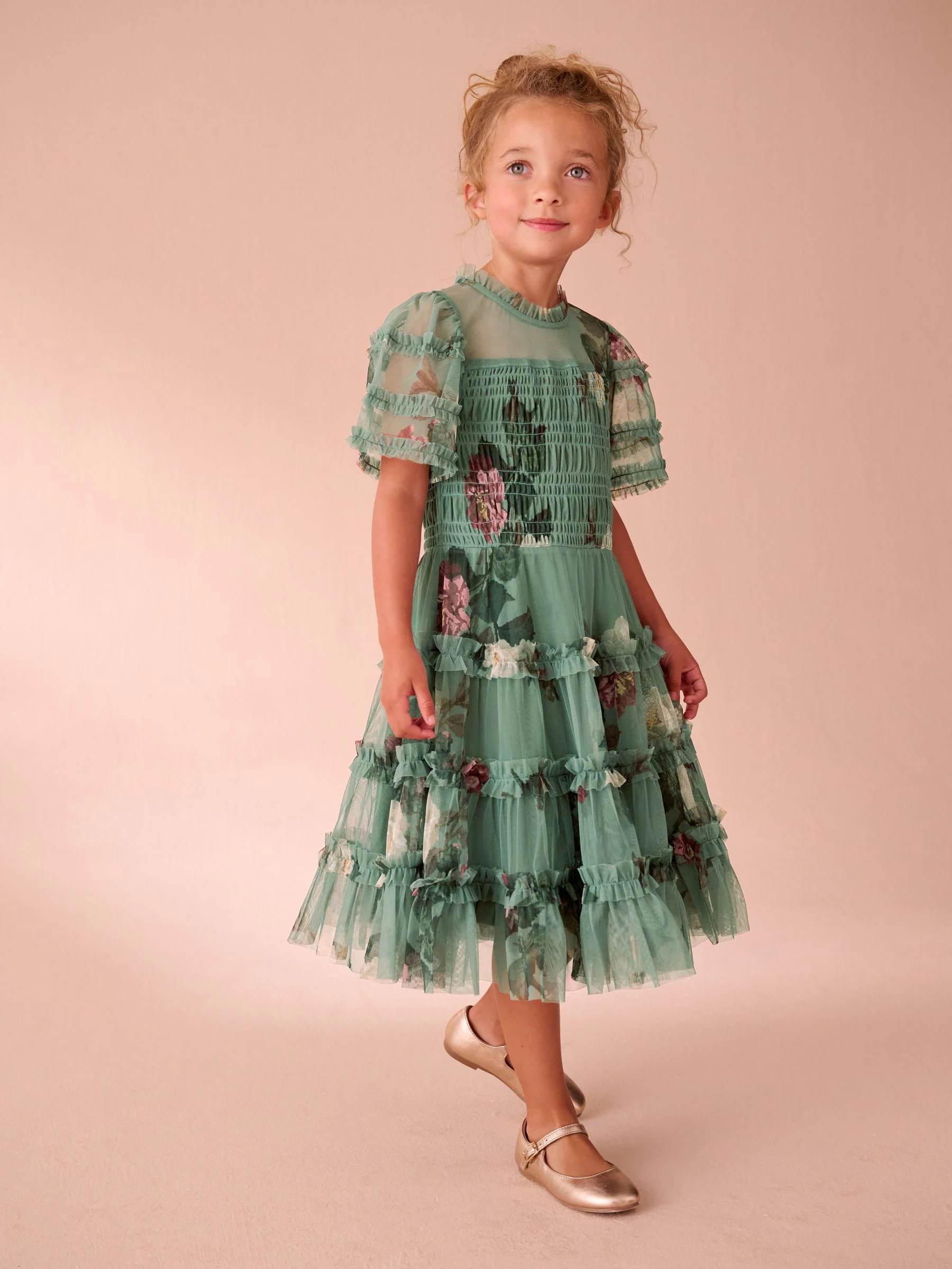Laura Ashley Smocked Frill Tiered Dress