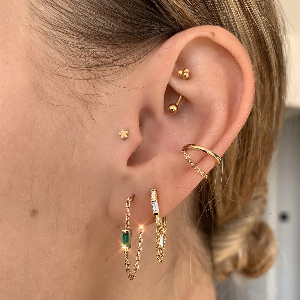 Boucle d'oreille - Flirt - Laiton plaqué argent 10 microns & strass