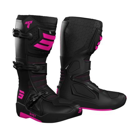 Bottes cross Shot RACE 4 - BLACK PINK 2023 - Noir / Rose