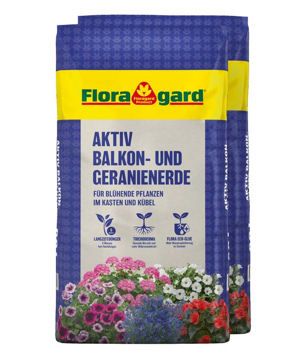 Floragard Aktiv Balkon- und Geranienerde, 2 x