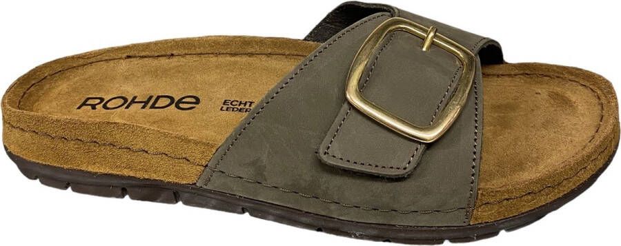 Rohde Dames EASYS N41 Eenbands Sandalen 5875 61 Olive Khaki