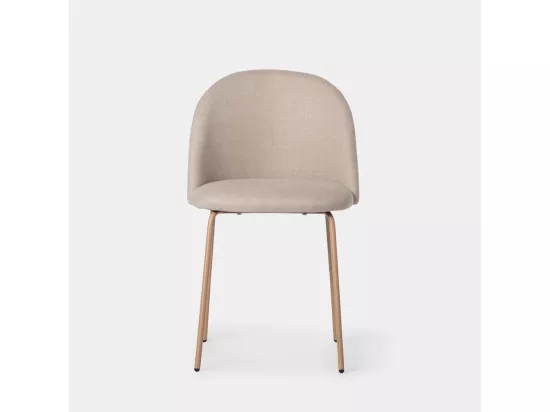 Chaise de salle à manger en tissu beige 49x81 cm-Olivia