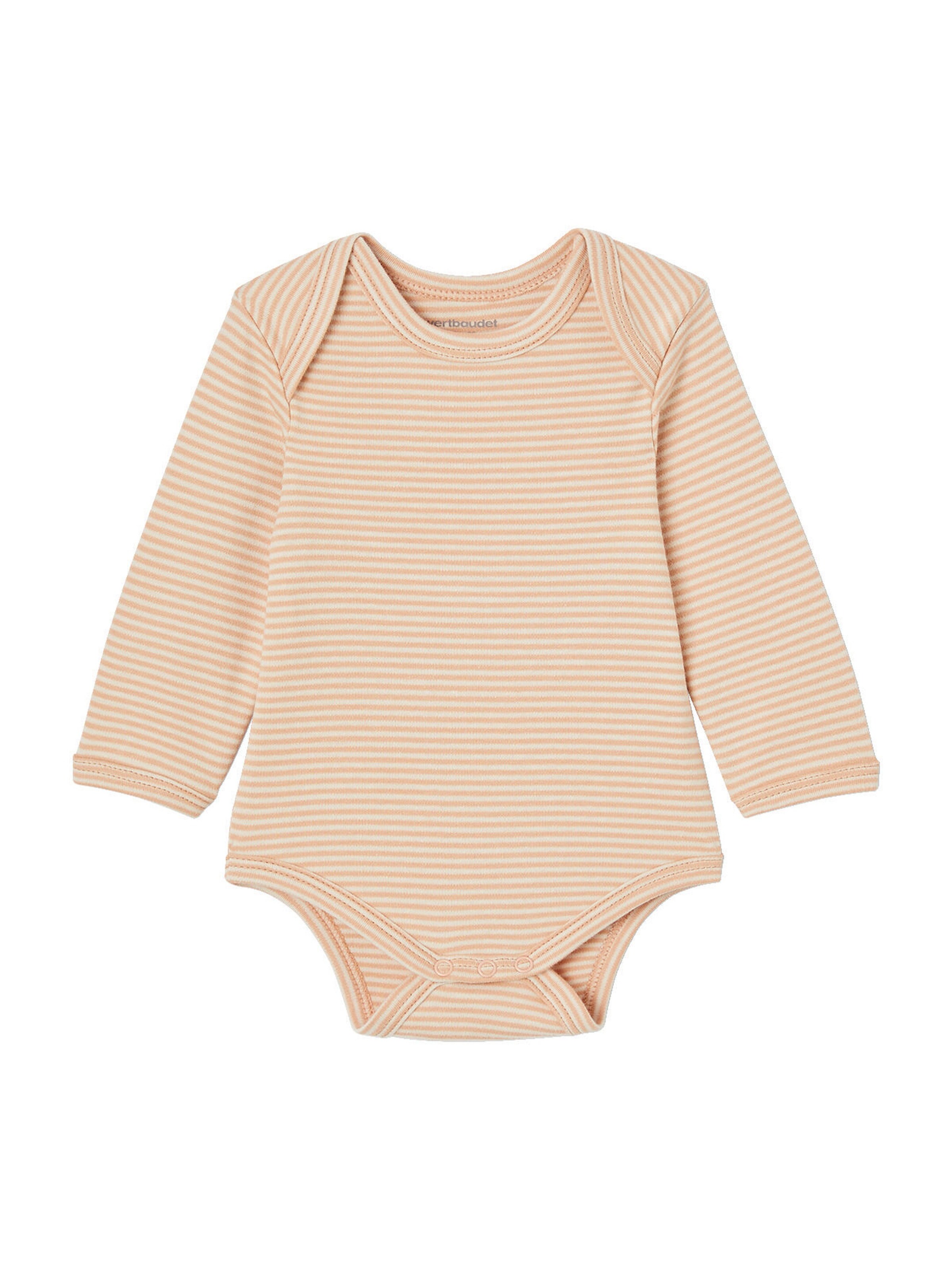 Vertbaudet 5er-Pack Baby Langarm-Bodys in Schlupfform mit Früchten, Bio-Baumwolle salbeigrün