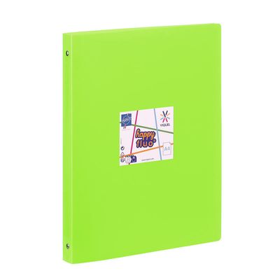 Viquel Happy Fluo - Classeur 4 anneaux - Dos 25 mm - A4 - disponible dans différentes couleurs