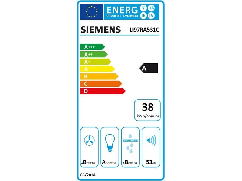 Siemens Flachschirmhaube LI97RA531C 3   intensiv Stufen Effiziente Flachschirmhaube für die Beseitigung von Fett, Geruch und Dampf