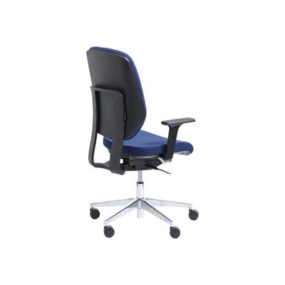 Fauteuil de bureau ROMEO - accoudoirs en option - bleu, base alu