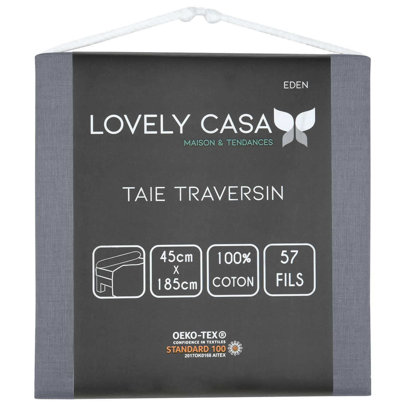 Stof Taie de traversin Eden ardoise - 45x185 cm