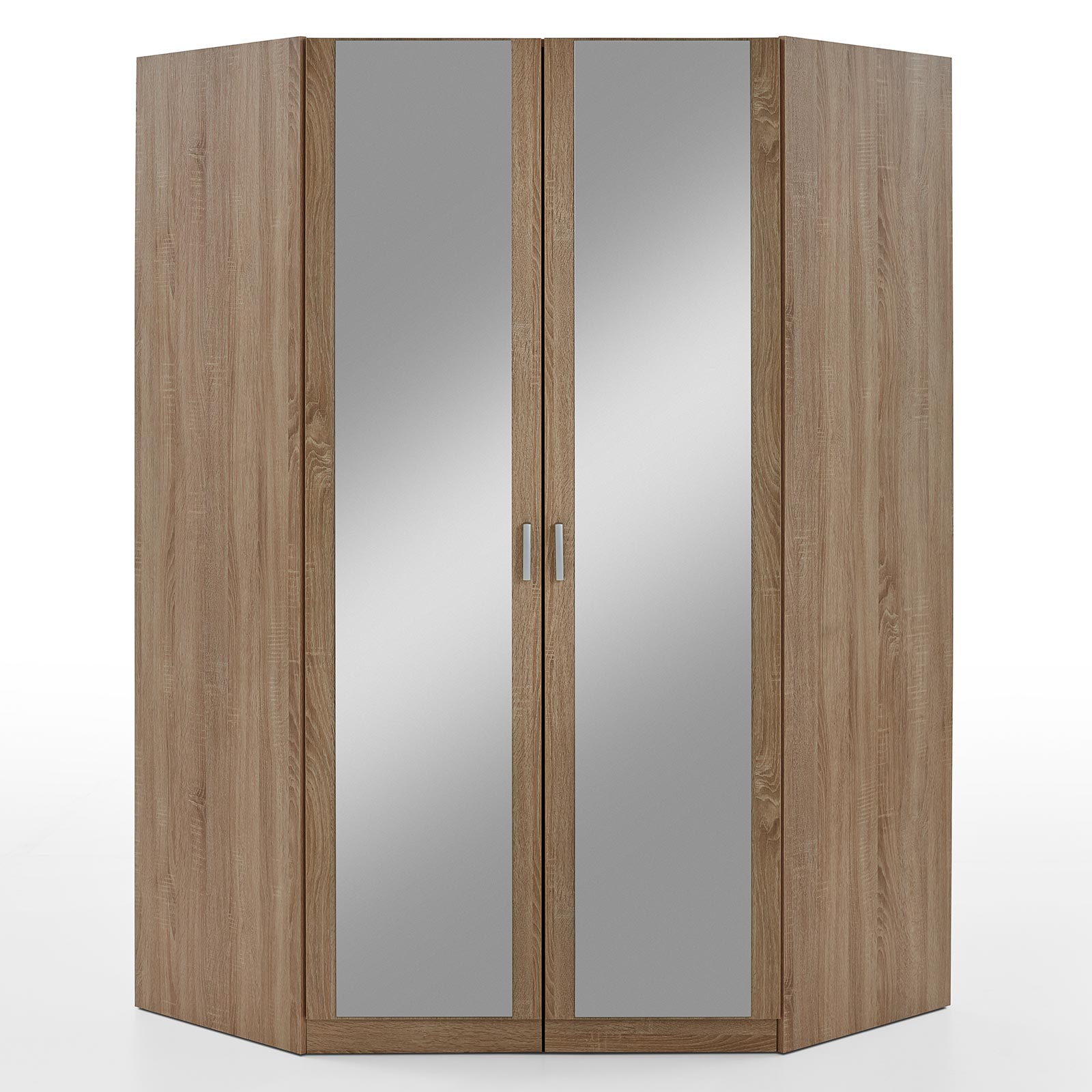 Eckschrank - Sonoma Eiche - Spiegeltüren - 117 cm