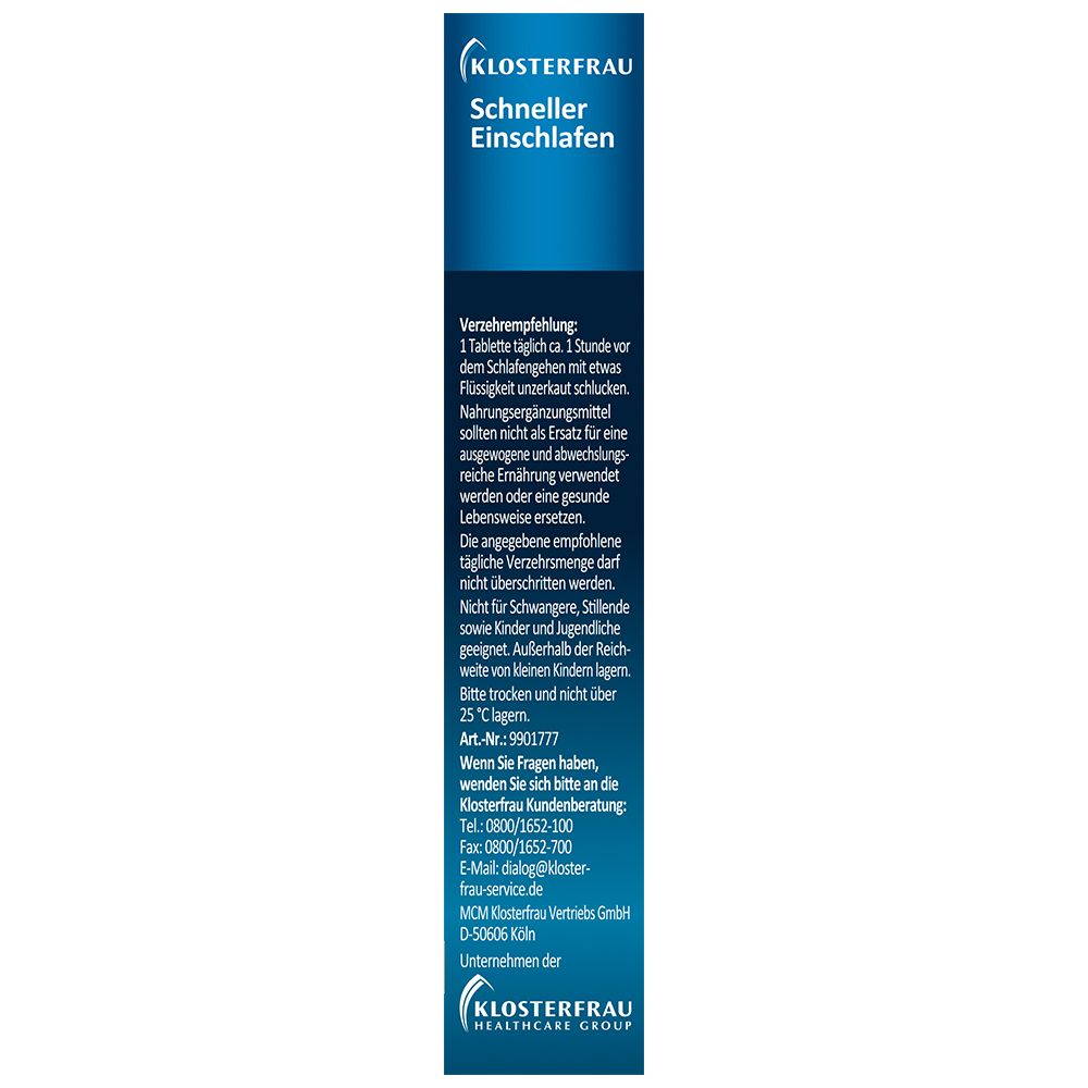 Klosterfrau Schneller Einschlafen Melatonin 1,9 mg