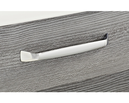 Pelipal Quickset 328 badkamermeubelset, afmetingen (B x H x D) 50 x 200 x 39 cm, grafiet getextureerde fronten (horizontaal patroon), met witte keramische wastafel, 328.050001