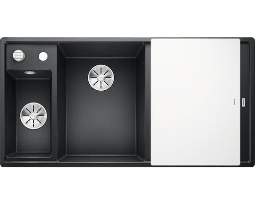 Blanco AXIA III 6 S spoelbak, 1000 x 510 mm, antraciet, zonder multifunctionele kom, 524653, 1 kom, met afdruiprek, kom links