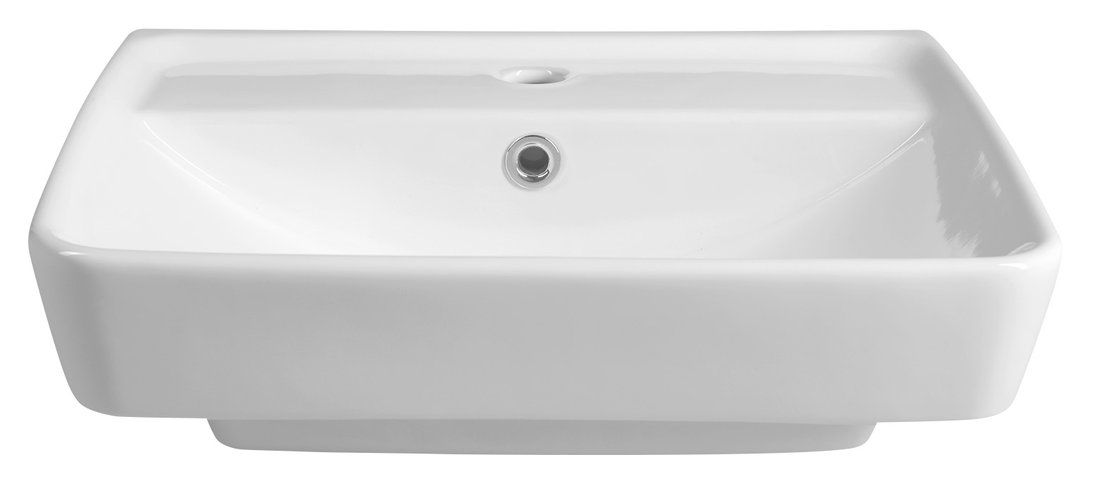 Sapho Duru keramische wastafel 50x40cm met kraangat wit