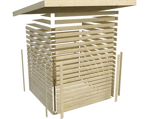 Karibu Glücksburg 3 tuinhuis, 242 x 236 cm, terragrijs