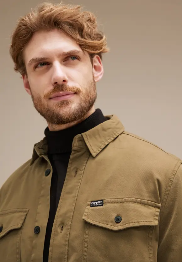 Twill Overshirt - warm dune brown