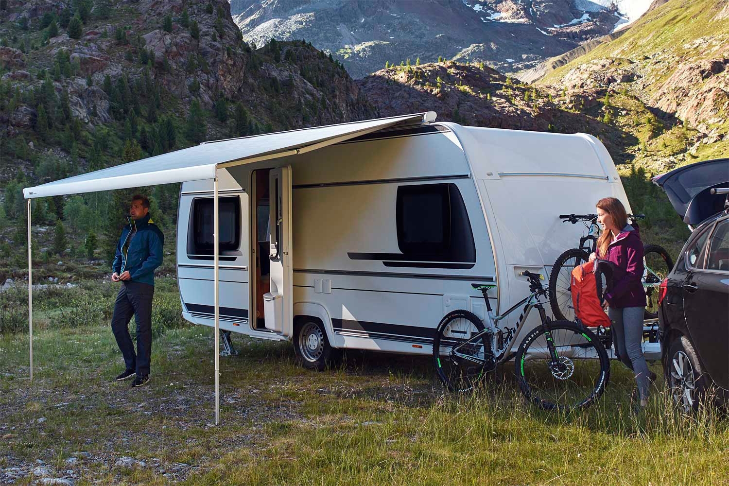 Thule Omnistor 6300 Dachmarkise Gehäusefarbe Eloxiert Tuchfarbe Mystic Grey 3,25 m