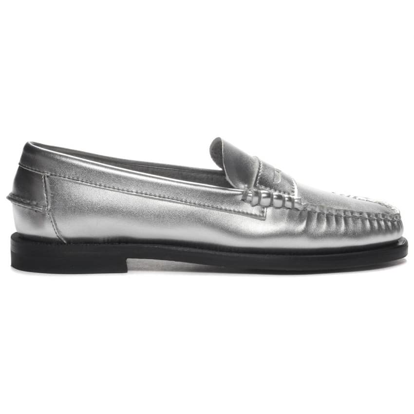 DAN MET SILVER GREY WOMAN MOCASSIN-Mocassin argenté pour femme