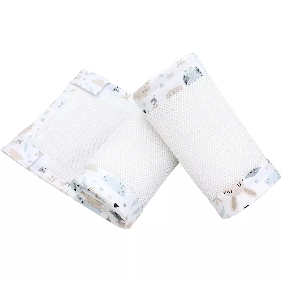 TupTam Nestchen für Babybett Gitterstäbe 3D Mesh 2er Pack beige Modell 1