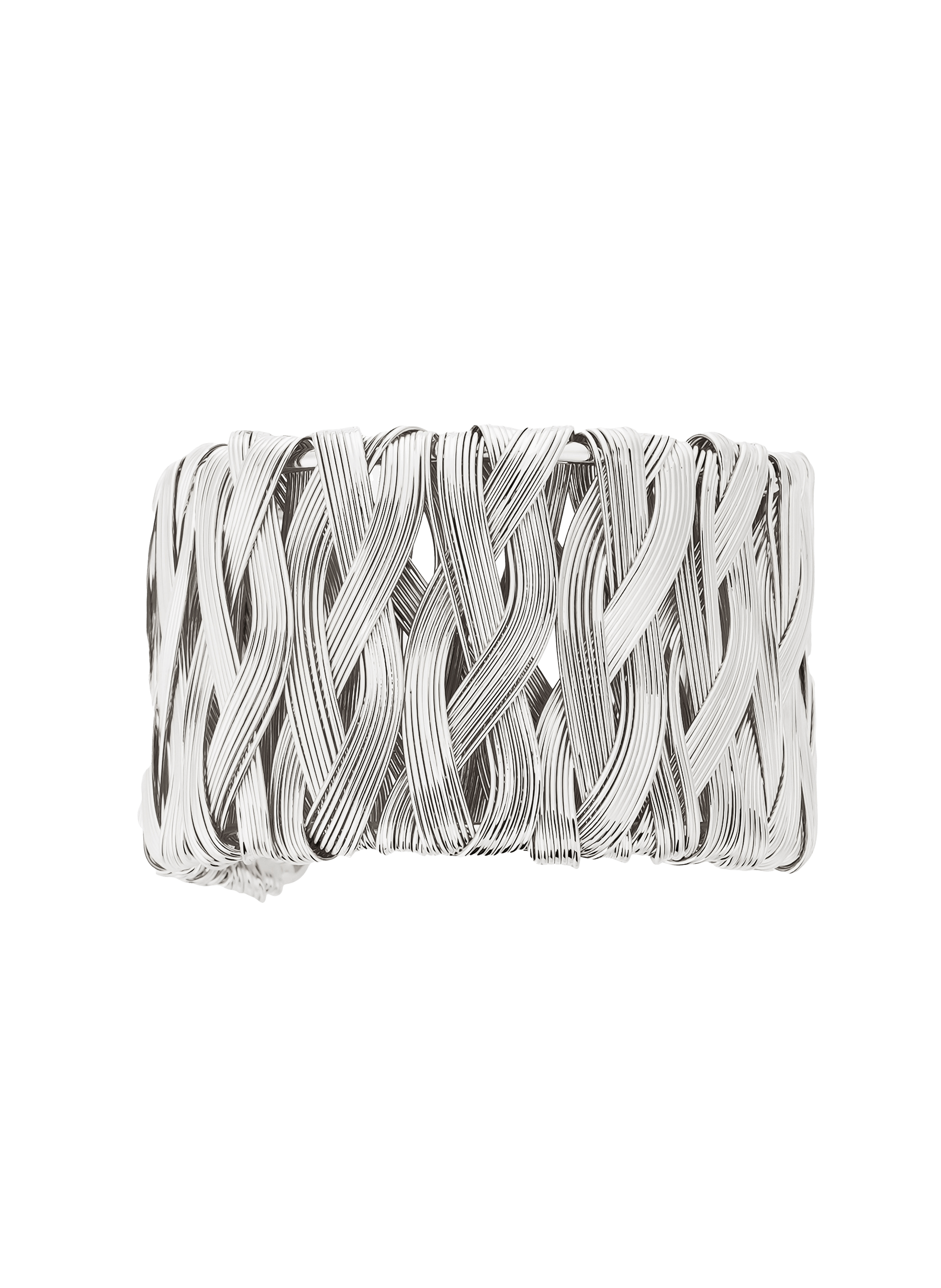 KANEY - Bracelet jonc torsadé en laiton | Argent