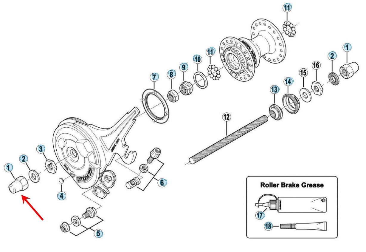 Shimano møtrik M9 HB-IM40