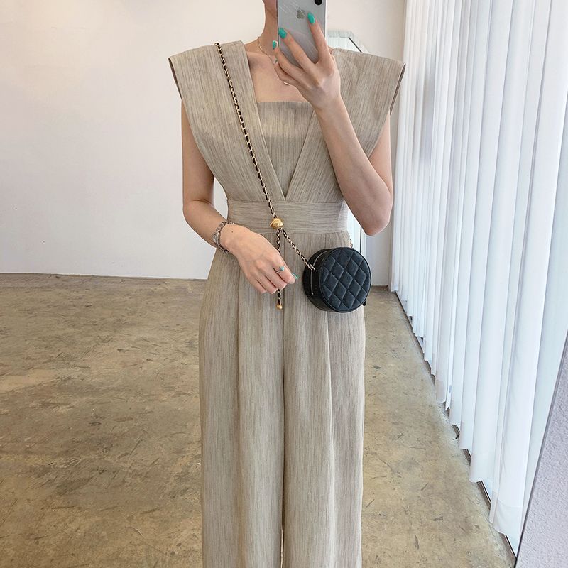 Coris - Mouwloze jumpsuit met wijde pijpen