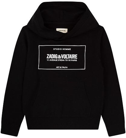 Zadig & Voltaire H?ttetr?je - Uld - Wild Sound - Sort m. Hvid