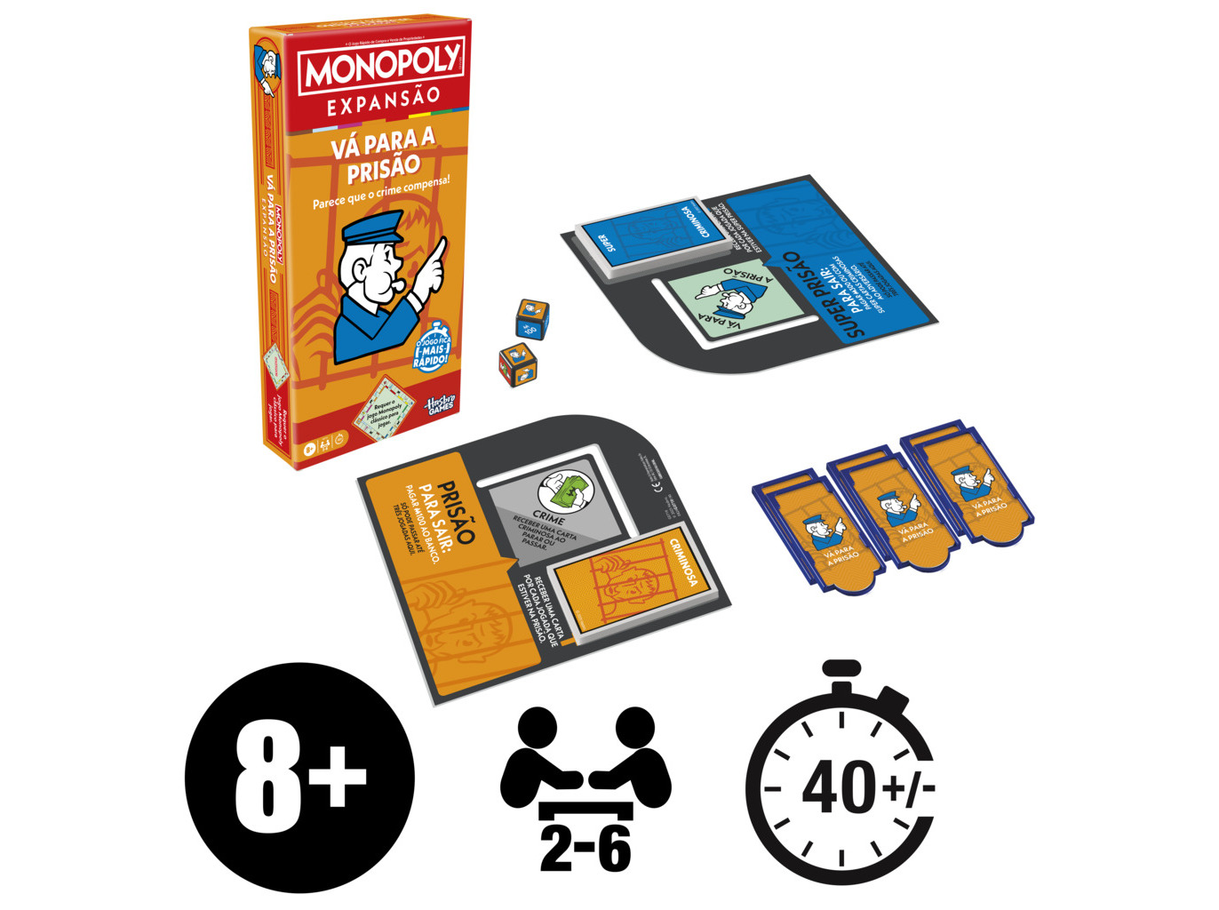 JOGO VÁ PARA A PRISÃO HASBRO EXPANSÃO MONOPOLY
