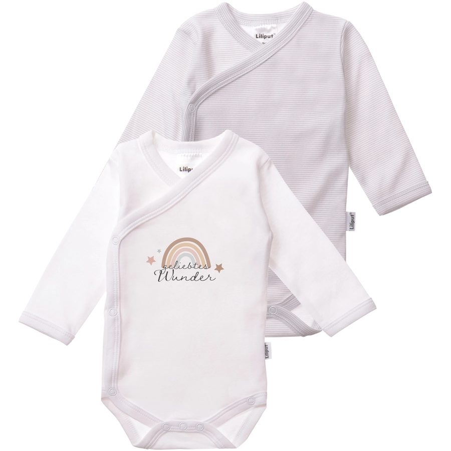 Liliput Wickelbody geliebtes Wunder weiss-grau