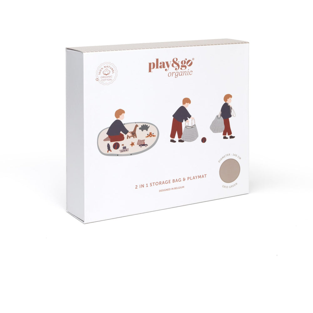 Køb Play&Go Organic Grid Green 2-in-1 Playmat