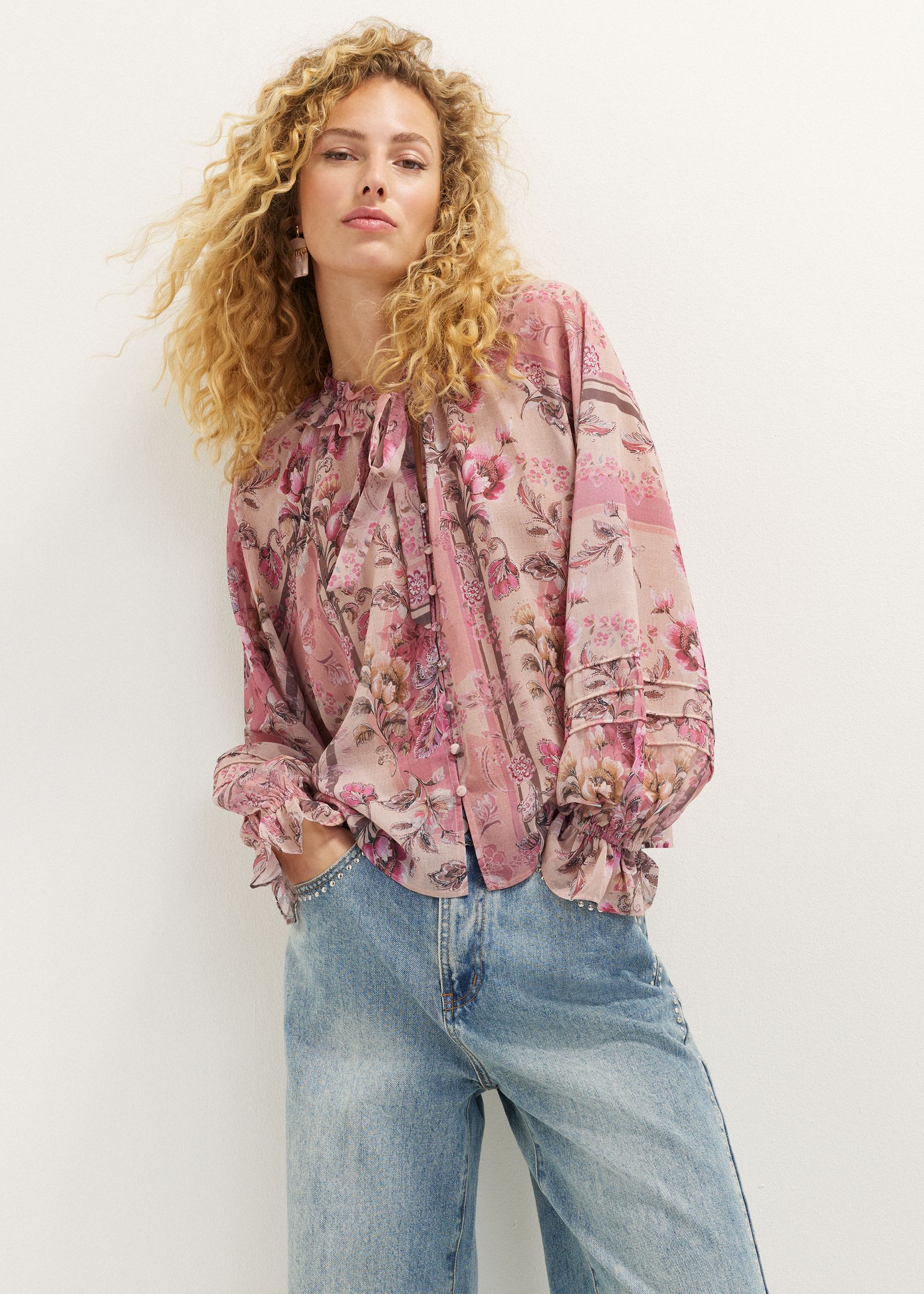 Blouse met bloemenprint