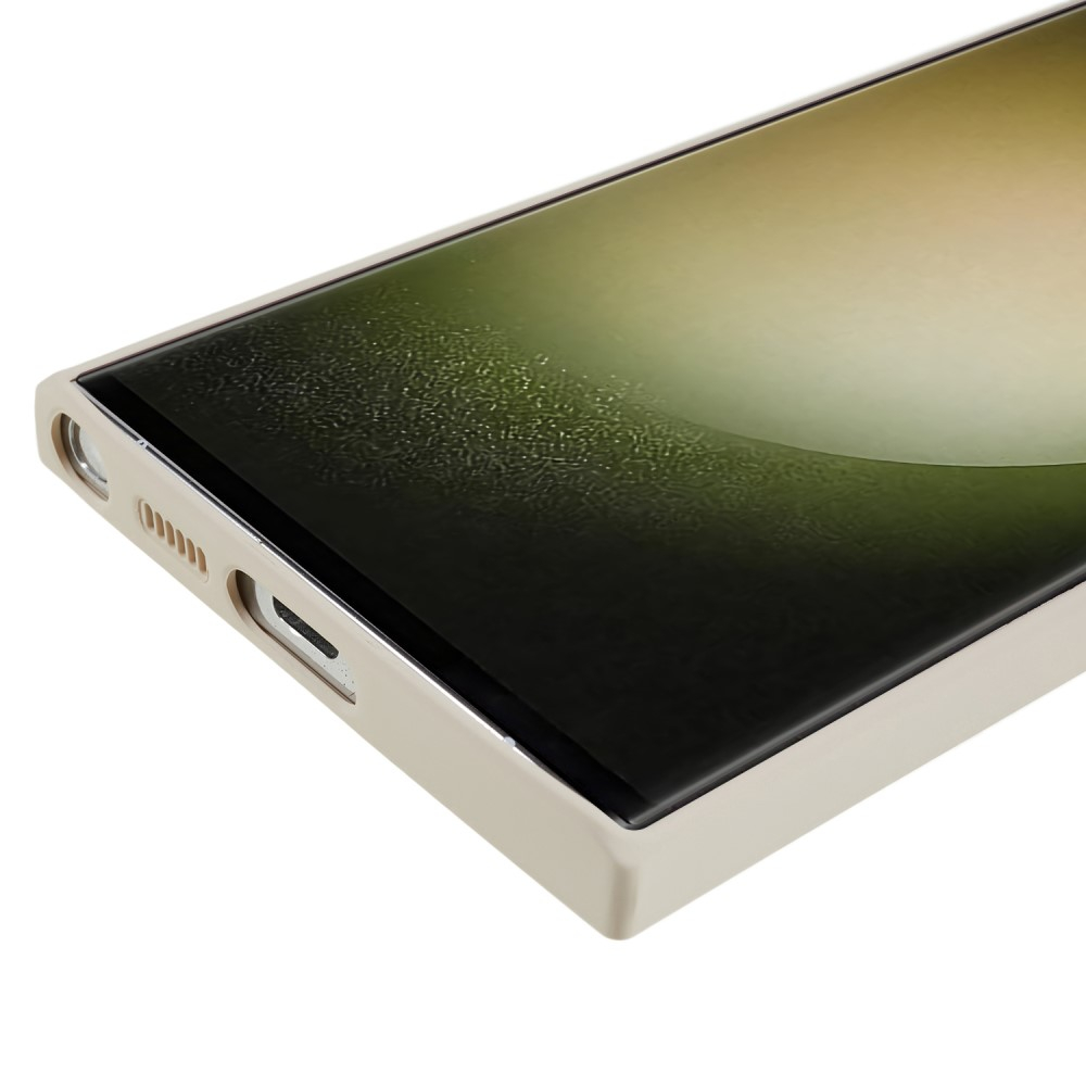 Samsung Galaxy S23 Ultra 5G Gummi Case Hülle mit Kameraschutz - Cremeweiss (Matt)