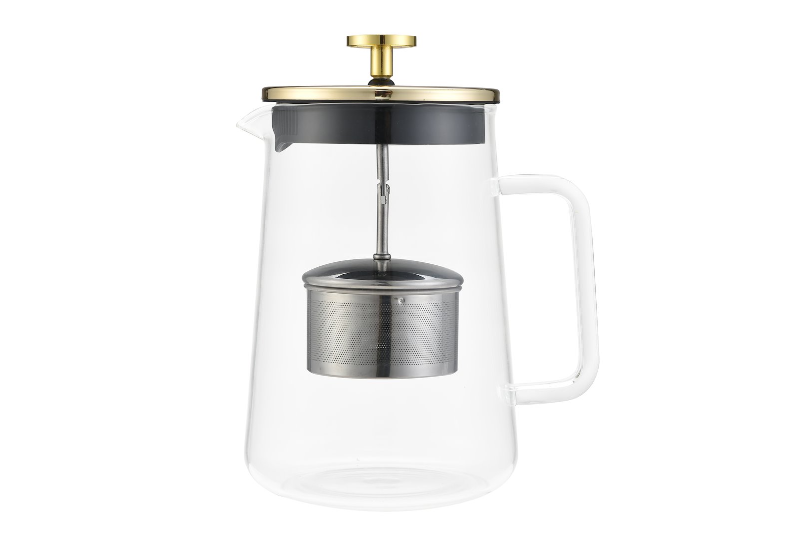 Oro tekanne I gull med rustfritt stål, plast og glass beholder. 0,9 liter