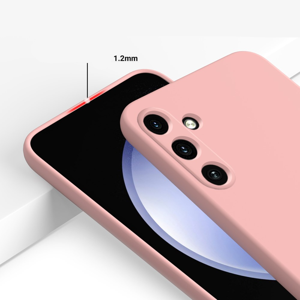 Samsung Galaxy A55 Silikon Case Hülle mit Kameraschutz   Handschlaufe - Rosa