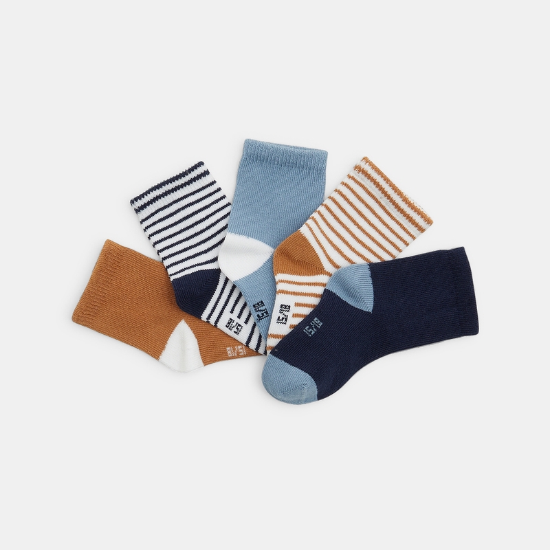 Chaussettes assorties (lot de 5) bleues bébé garçon