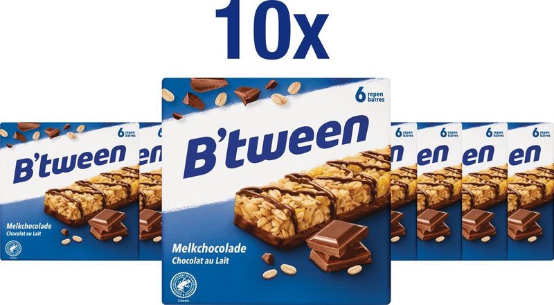 10x Hero B'tween Mueslireep Melkchocolade 6x25gr