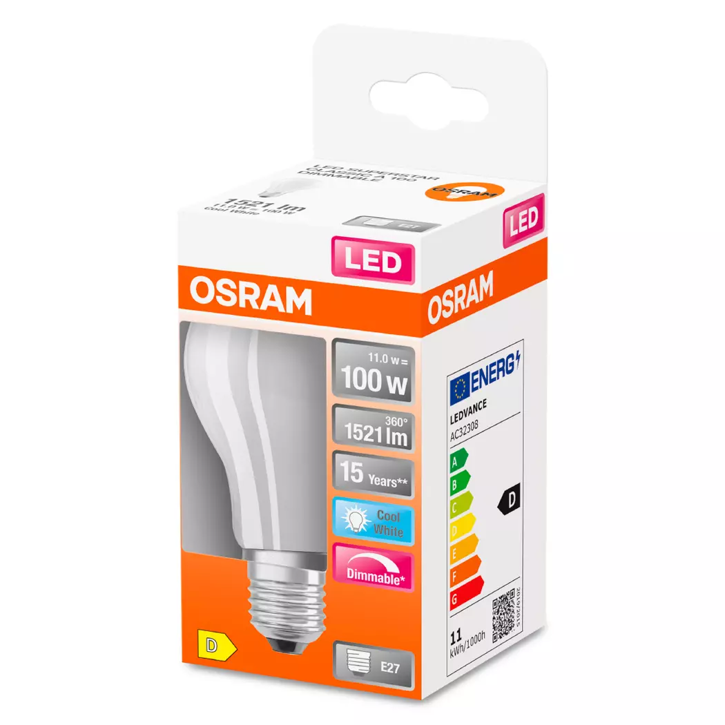 LED-Birne matt E27/ 12Watt/ Energie D