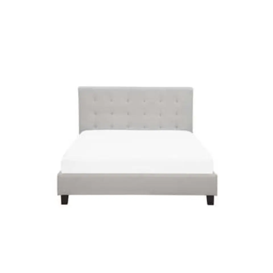 ROCHELLE - Tweepersoonsbed - Lichtgrijs - 140 x 200 cm - Polyester
