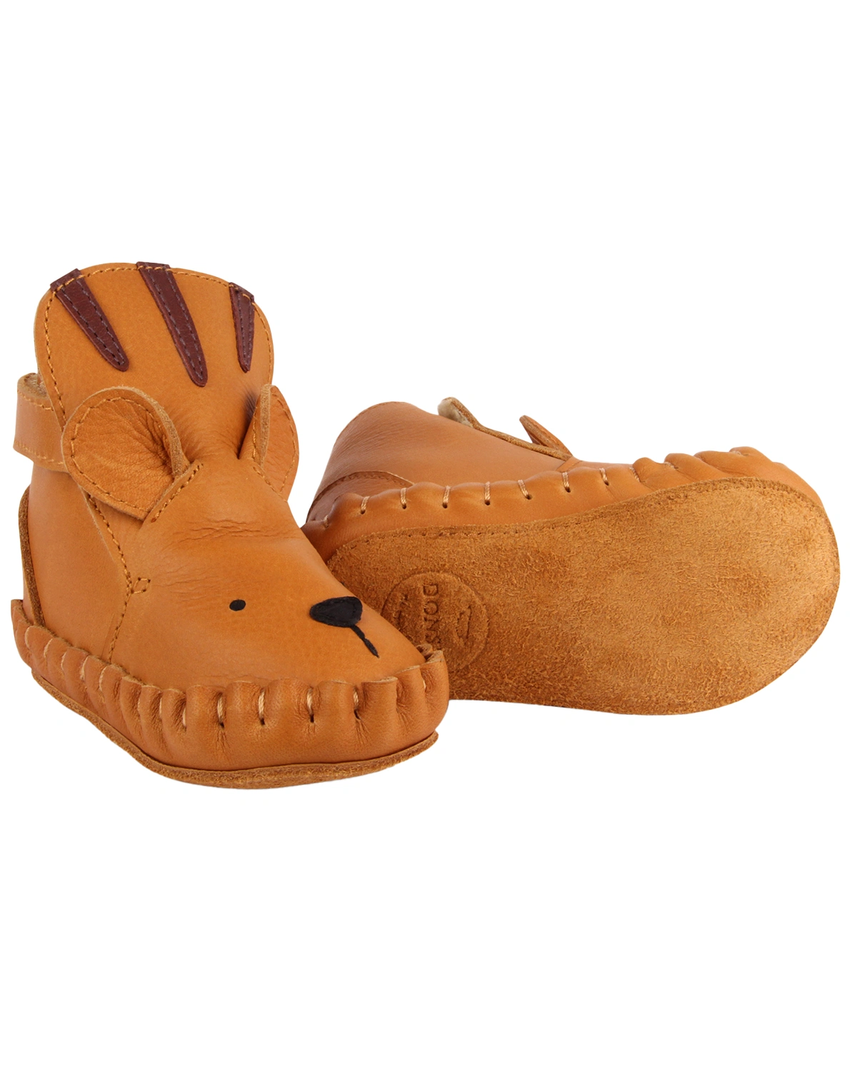 Krabbelschuhe KAPI CLASSIC - TIGER gefüttert in camel