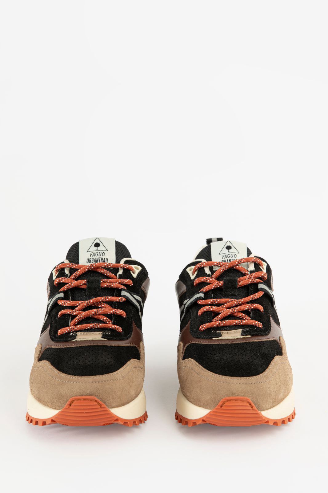 Faguo zwarte sneaker met oranje detail