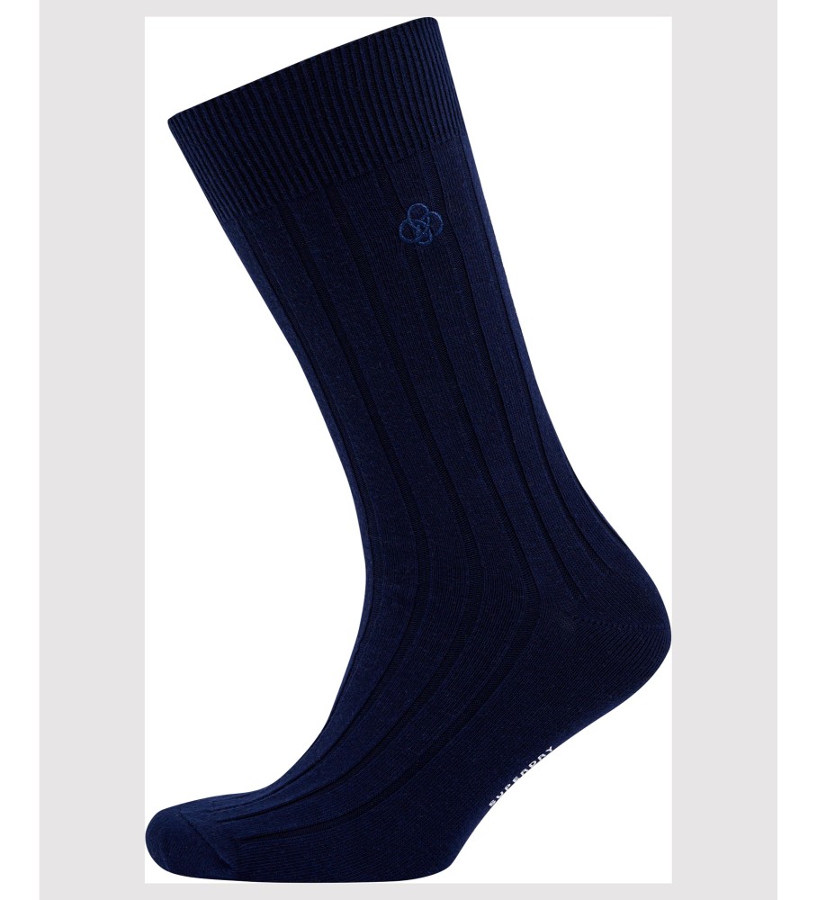 Superdry Calcetines de canalé de algodn orgnico unisex marino