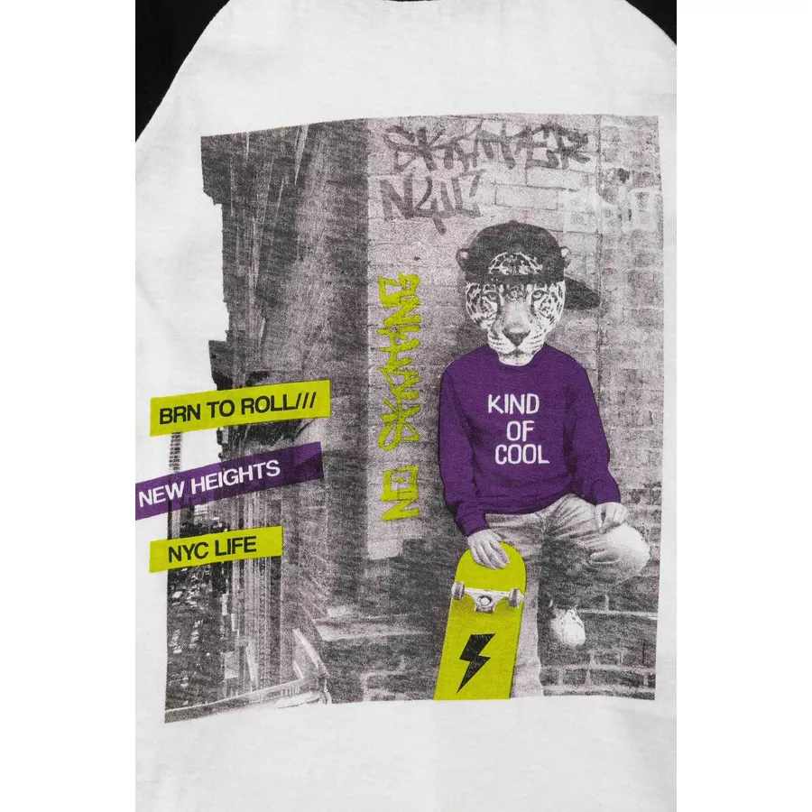 MINOTI Longsleeve CremeweißSchwarz