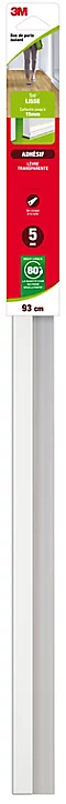 Bas de porte adhésif sol lisse 3M jusqu'à 15 mm blanc/transparent L.93 cm