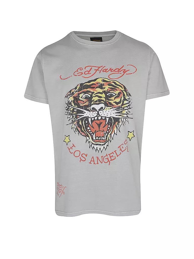 ED HARDY T-Shirt TIGER VINTAGE hellgrau