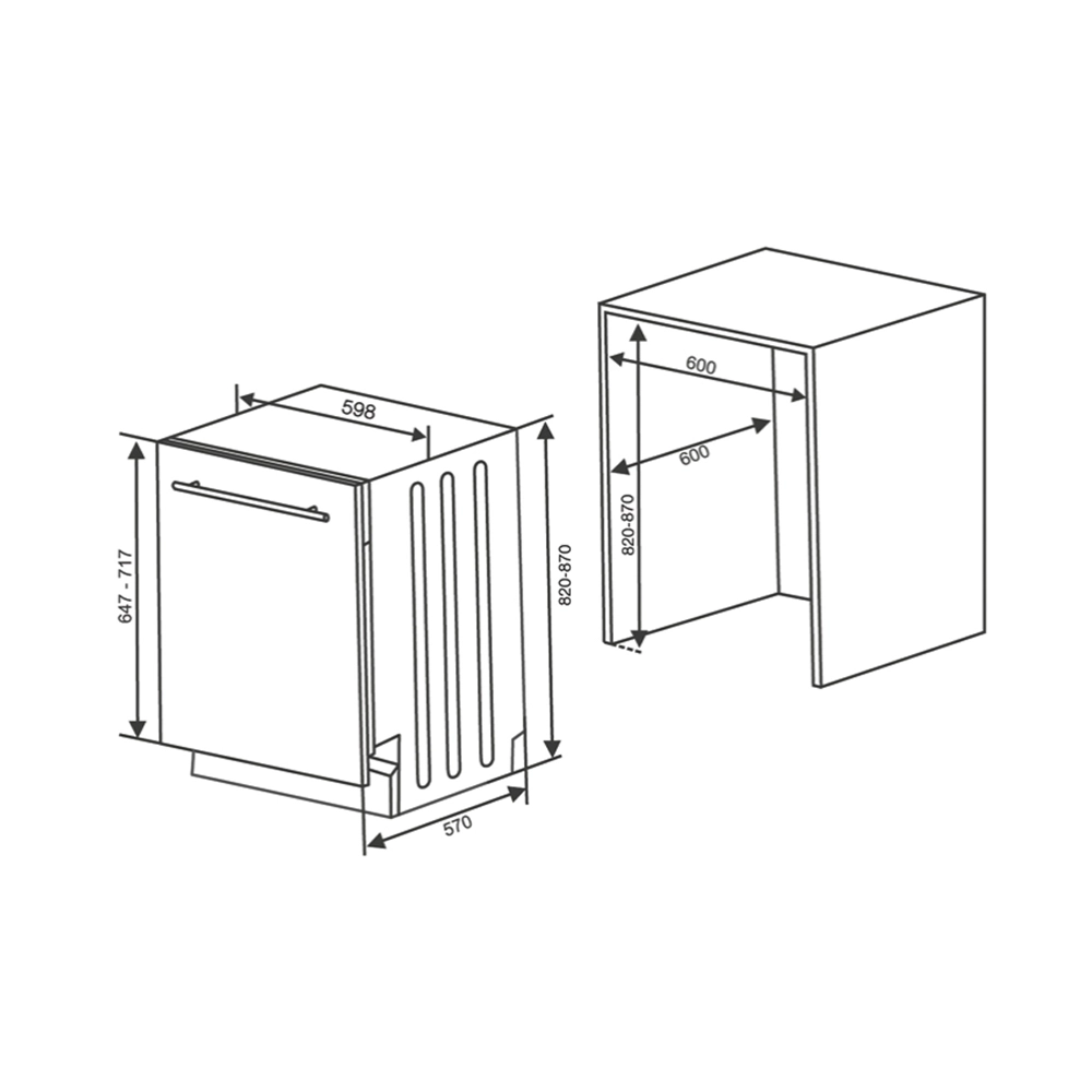 SHARP QW-NI25GI44BS Geschirrspüler vollintegriert