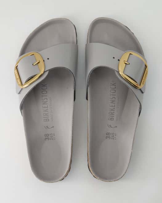 Birkenstock Madrid Big Buckle Pantoletten in Grau