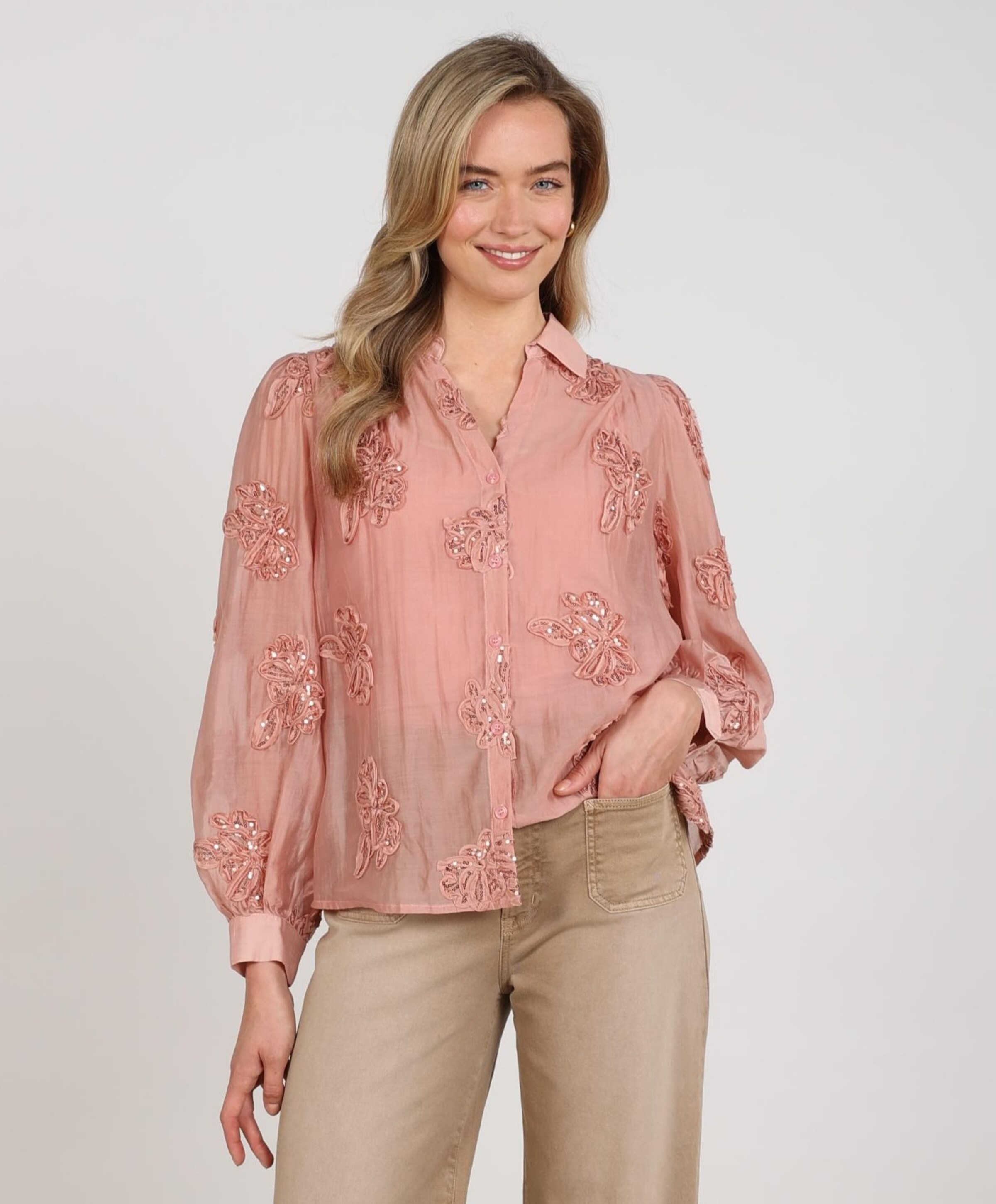 Nukus Dames blouse roze