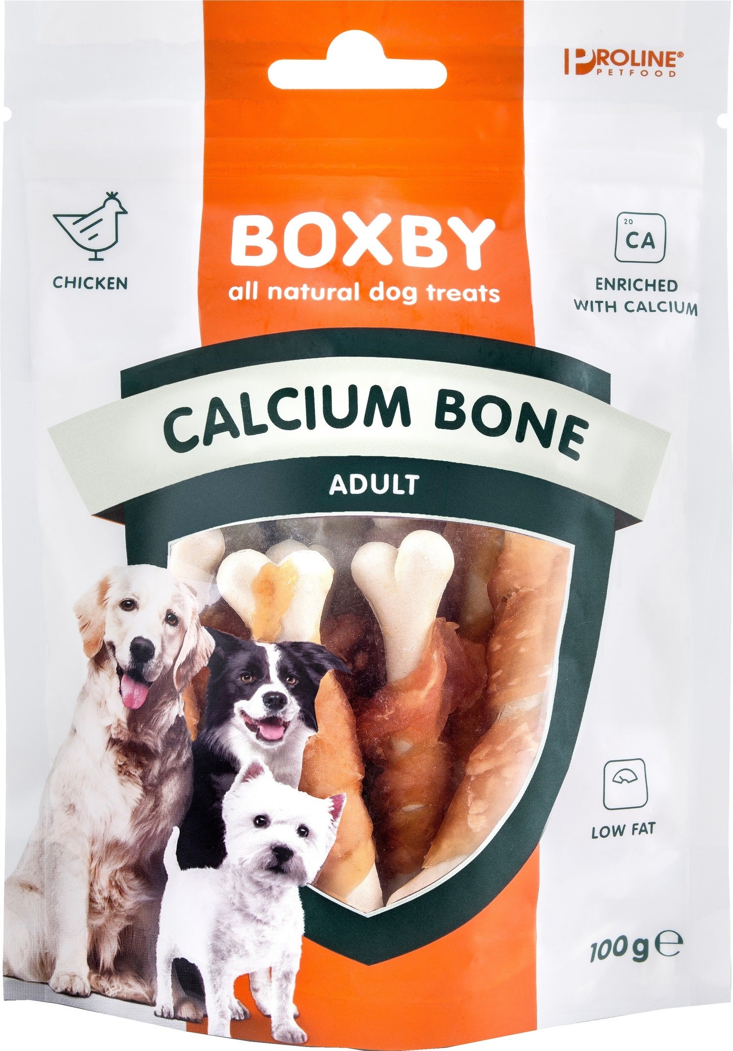 Proline Boxby hondensnoepjes Calcium botjes kip 100 g